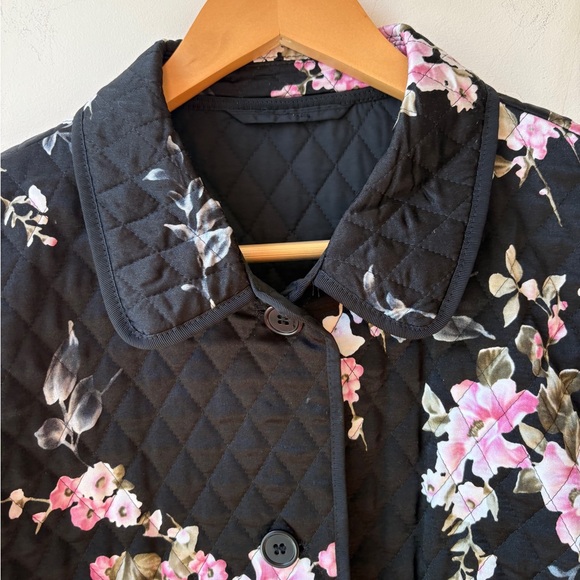 Basler Black Quilted Blazer Floral Print - Picture 5 of 13